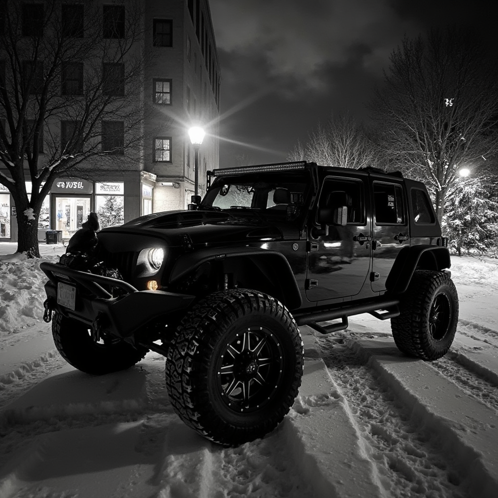 Jeep at night